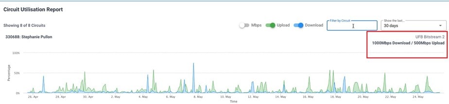 Circuit Utilisation Report 4 Circuit utilisation reporting filter on circuit