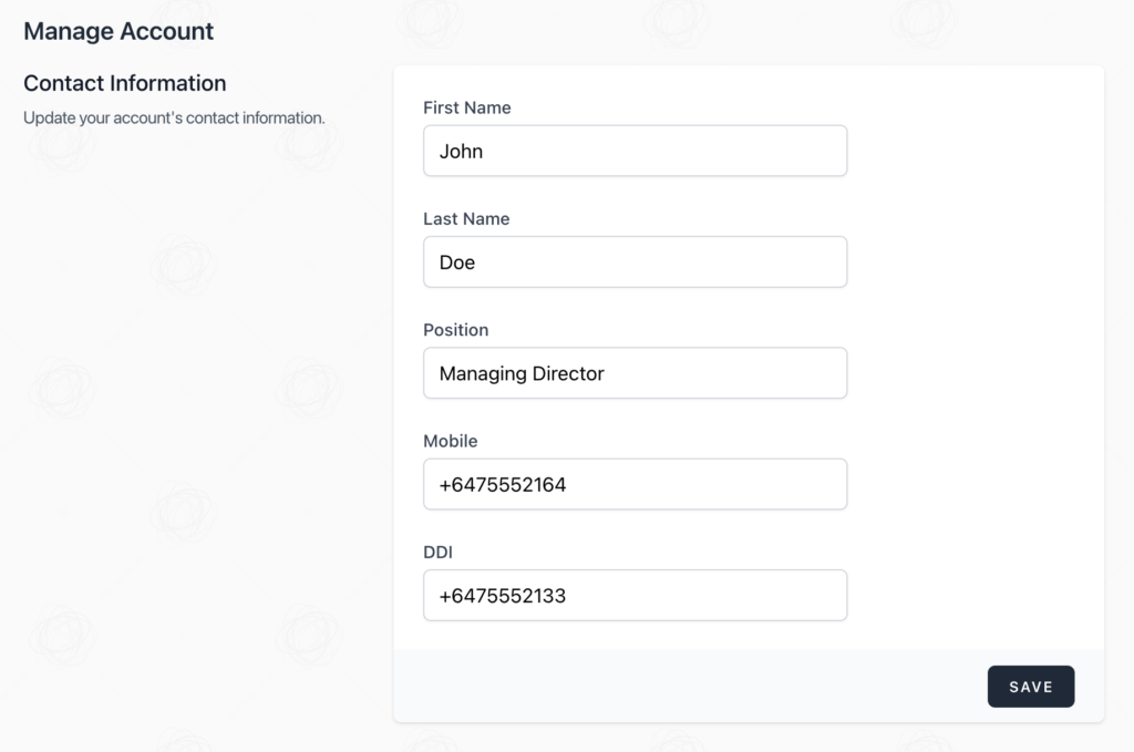 Changes to illume login 2 Contact details